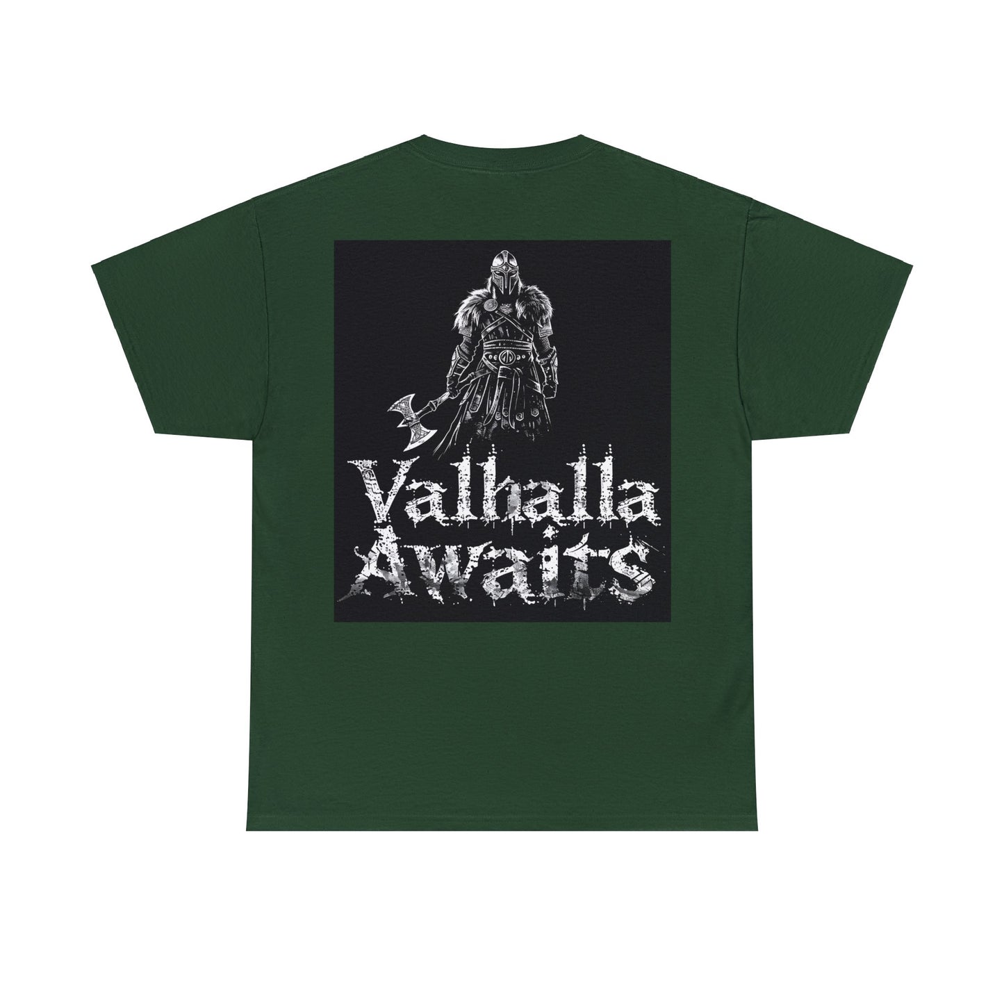 Push it to the Limit Unisex Heavy Cotton T-Shirt Viking Style with Valhalla Awaits on the back