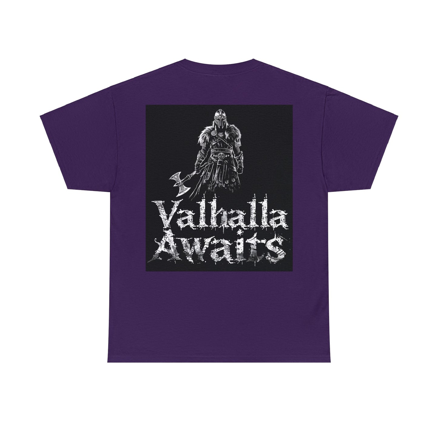 Push it to the Limit Unisex Heavy Cotton T-Shirt Viking Style with Valhalla Awaits on the back