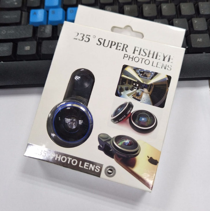 Ultra Wide 235° Fish Eye Lens for Mobile Phones.