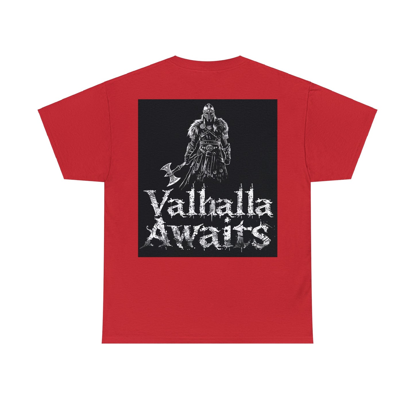 Push it to the Limit Unisex Heavy Cotton T-Shirt Viking Style with Valhalla Awaits on the back