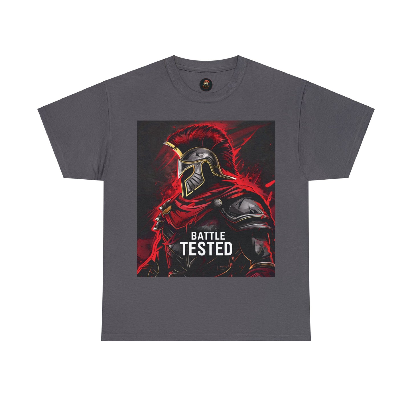 Unisex Heavy Cotton T-Shirt Ares Battle Tested With Back Design